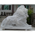 Жизнь размер белый мрамор Лев статуя на продажу